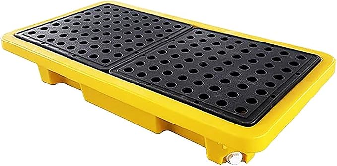 2 Drum Containment Spill Pallet, Polyethylene Low Profile Paint Bucket Tray by PFCDZDU