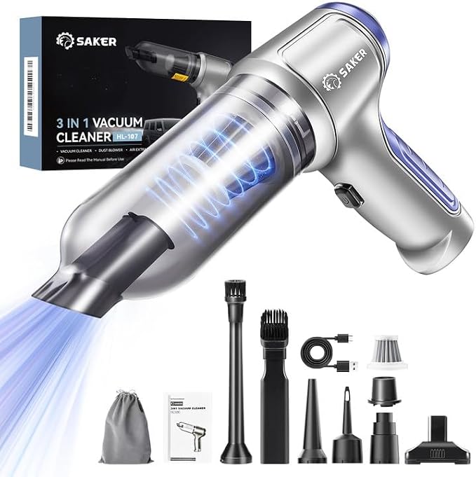 Saker Car Vacuum Portable Cordless 15000PA, 3 in 1 Handheld Vacuum - Image 9