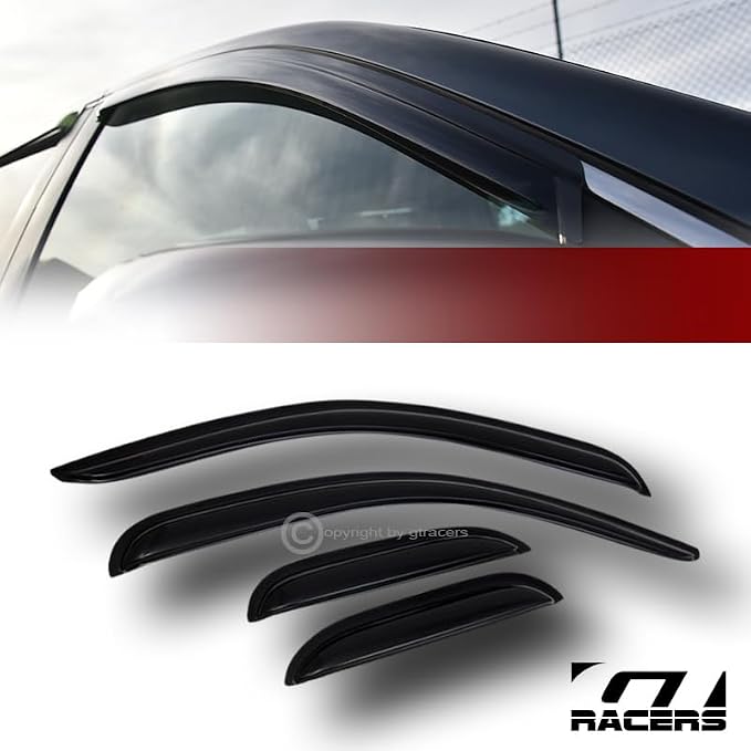 4pcs Front Rear Window Deflector Sun/Rain/Wind Guards Smoke Window Visors 07-13 - Image 7