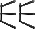 3-Tiered Collapsible Wall Mount Lumber Storage Metal Rack, 3-Level Foldable by LOCKIETTA