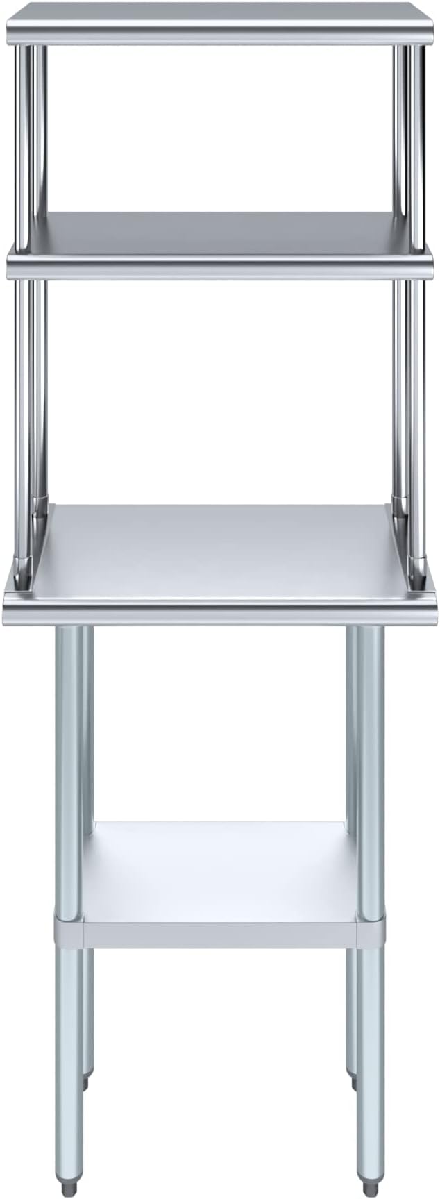 Amgood Stainless Steel Work Table Double Tier Overshelf | NSF - Image 2