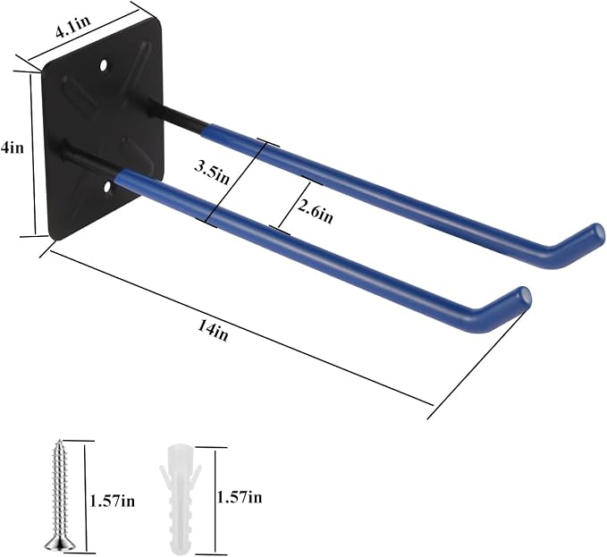 Steel Garage Storage Hooks Wall Tool Organizer, 14 Inch Garage Hook Heavy Duty - Image 2
