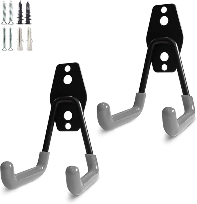 2 Pack Garage Storage Utility Hooks，Garage Garden Tool Organizer，Steel Wall by GeeWatom