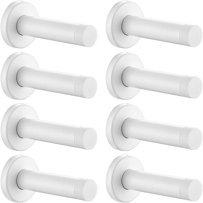 JQK Door Stopper White, 304 Stainless Steel Thicken 1mm Sound Dampening Door by Homeimprovement