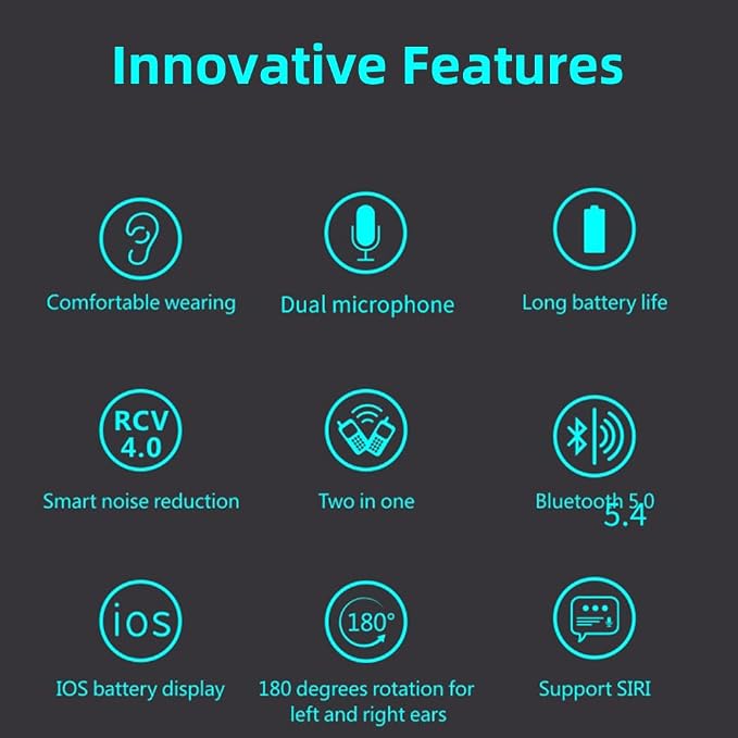IHAO Bluetooth Earpiece Headphone Dual Noise Cancelling Mic Painless Open-Ear - Image 5