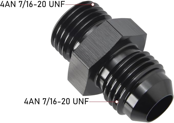 4AN Male Flare to 4AN ORB O-ring Boss Fuel Pump Rail Adapter Fitting Aluminum - Image 2