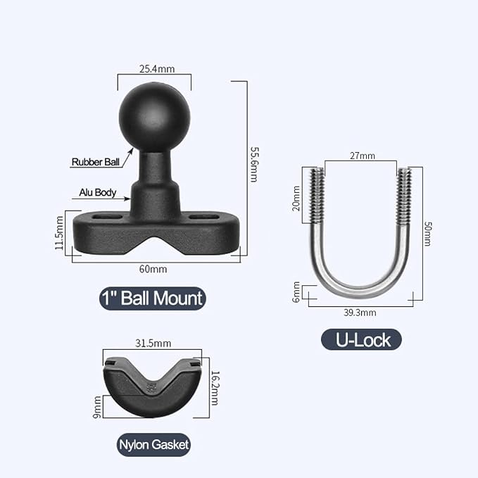 Strg Phone Mount with U-Bolt Base, Handlebar Phone Holder - Image 6