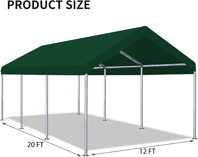 12'x20' Upgraded Carport Replacement Top Canopy Cover - Image 4