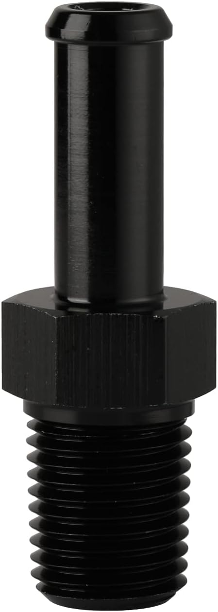 1/4 NPT Male to 3/8" Hose Barb Fitting Adapter Nipple Straight Aluminum Black - Image 3