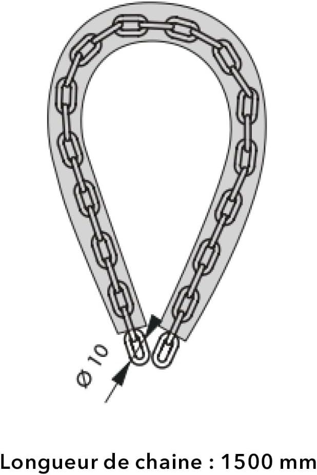 Heavy-Duty Chain Lock – 3.94ft Hardened Steel, 10mm Cut-Resistant Links - Image 7