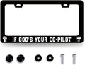 If God‘s Your Co-Pilot License Plate Frame Funny Jesus License Plate Stainless by RNKATIH