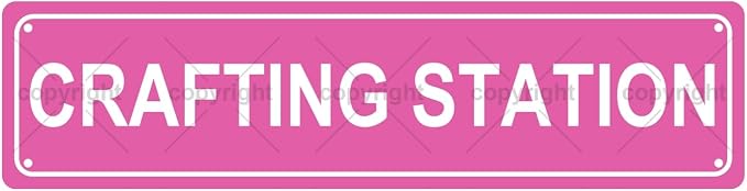 CRAFTING STATION Space Metal Tin Street Sign Bar Cafe Garage Cave Home Room by Unknown