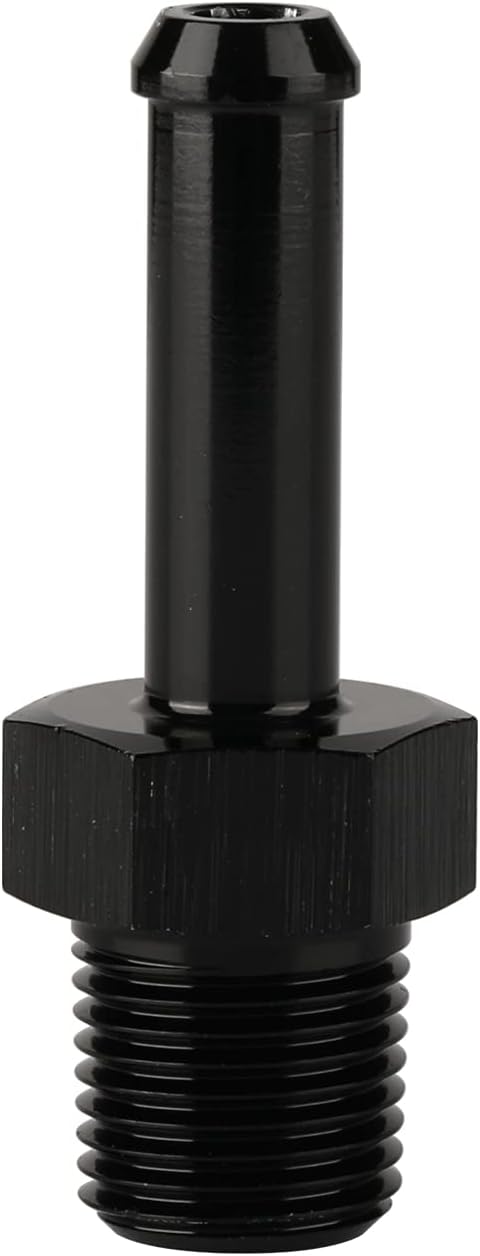 1/8 NPT Male to 1/4" Hose Barb Fitting Adapter Nipple Straight Aluminum Black - Image 3
