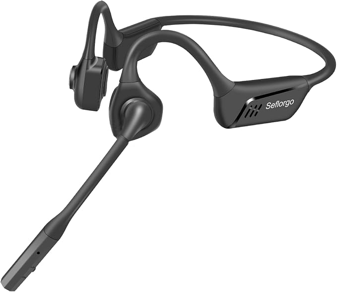 Trucker Bluetooth Headset with DSP Noise Cancelling Microphone, Open Ear by Seflorgo