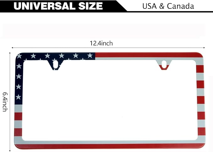 License Plate Frames, 2 Packs Front Rear Car Tags, Aluminum Alloy License Plate - Image 4