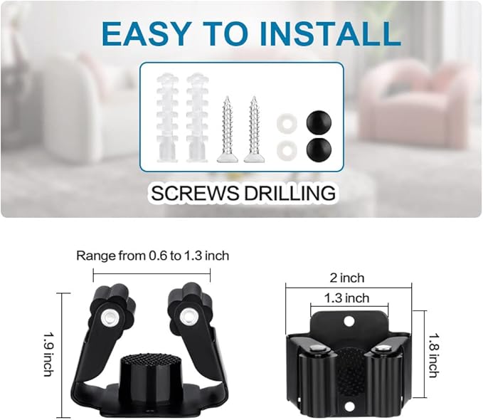 12PCS Broom and Mop Holder, Heavy Duty Garden Tool Organizer Rack Rake and - Image 6