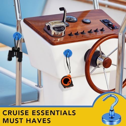 LOVIMAG Magnetic Hooks for Cruise Cabins, 80lbs Blue Magnetic Hooks for - Image 2
