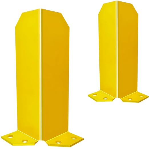 Pallet Rack Post Protectors 12" Height Steel Pallet Rack Guard, Safety Yellow by BIGalleons