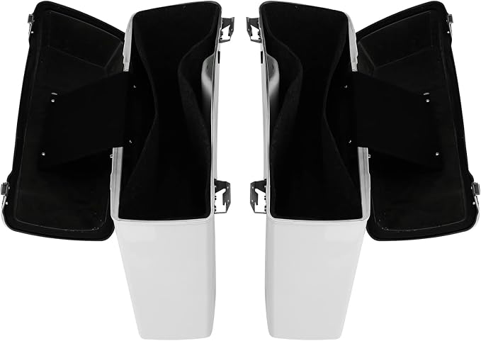 XFMT Motorcycle Saddlebags White Hard Saddle Bags Trunk - Image 8