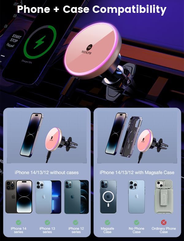 MOKPR for Magnetic Car Mount Charger-15W Wireless Car Charger-Magnetic Car - Image 3