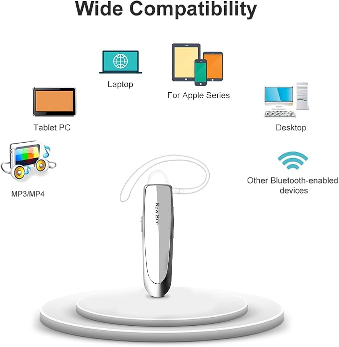 New bee Bluetooth Earpiece V5.0 Wireless Handsfree Headset 24 Hrs Driving 60 - Image 8