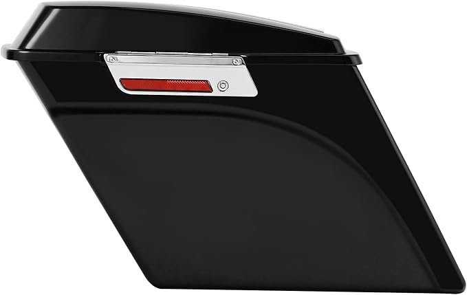 XFMT 5" Vivid Black Stretched Extended Hard Saddlebags W/Chrome Conversion - Image 3
