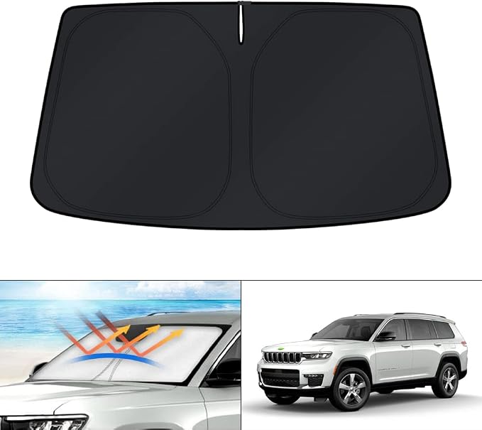 KUST Windshield Sun Shade for 2021-2024 2025 Jeep Grand Cherokee/Grand Cherokee by KUST