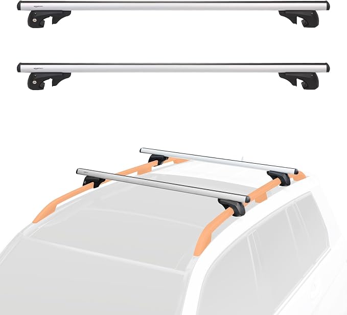 Amazon Basics Cross Rail Roof Rack, 52 inches, Fits up to 46" Spans between by AmazonBasics