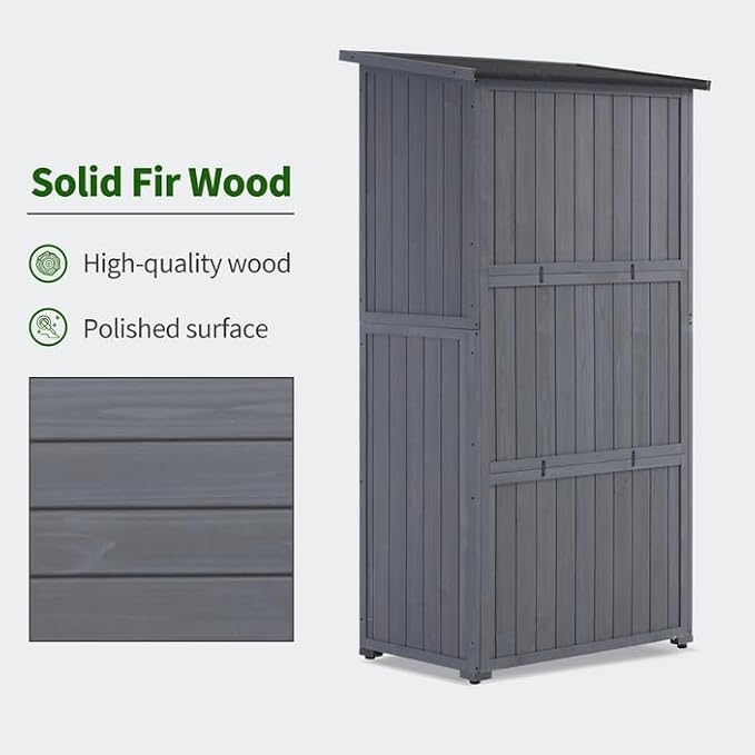 MCombo Outdoor Storage Cabinet, Wooden Storage Shed - Image 7