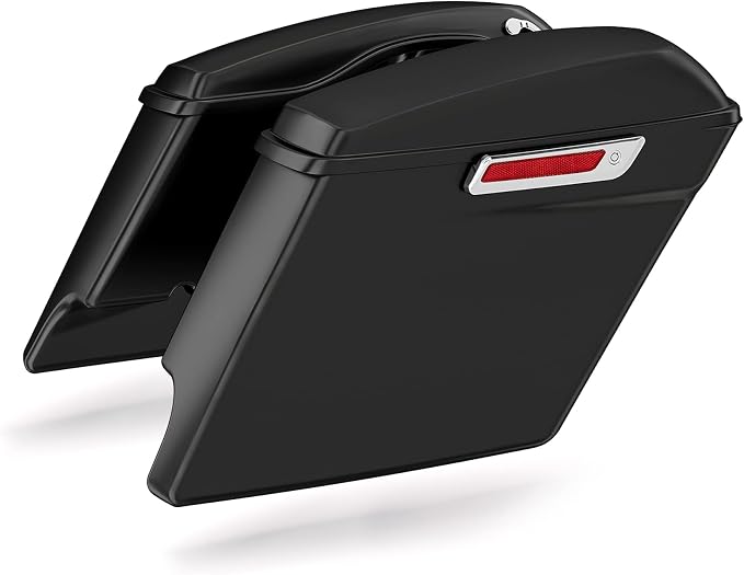 XFMT Motorcycle Matte Black 5" Extended Stretched Hard Saddlebags Saddle Bags by XFMT