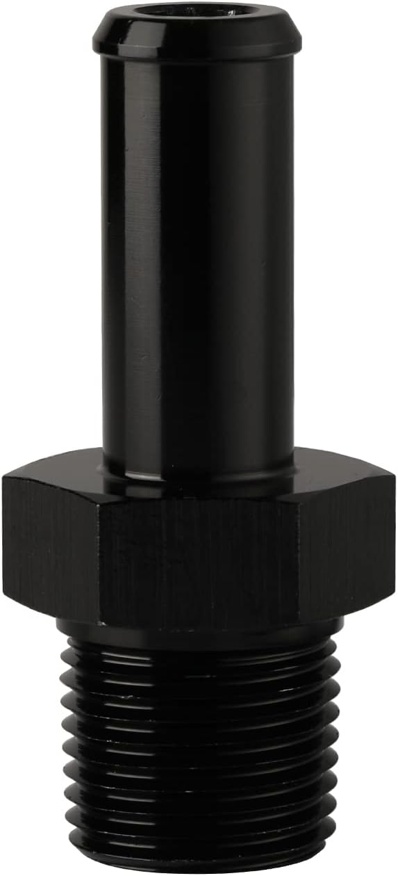 3/8 NPT Male to 1/2" Hose Barb Fitting Adapter Nipple Straight Aluminum Black - Image 3