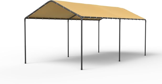GOJOOASIS 10x20 Carport Heavy Duty Portable Garage Shelter Metal Car Canopy Tent by GOJOOASIS