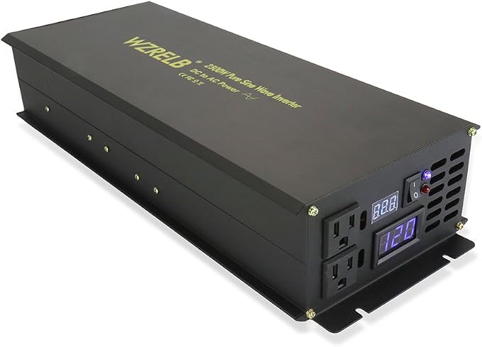 WZRELB Power Inverter 2500W Pure Sine Wave Inverter 12V 120V Dc AC Converter - Image 2
