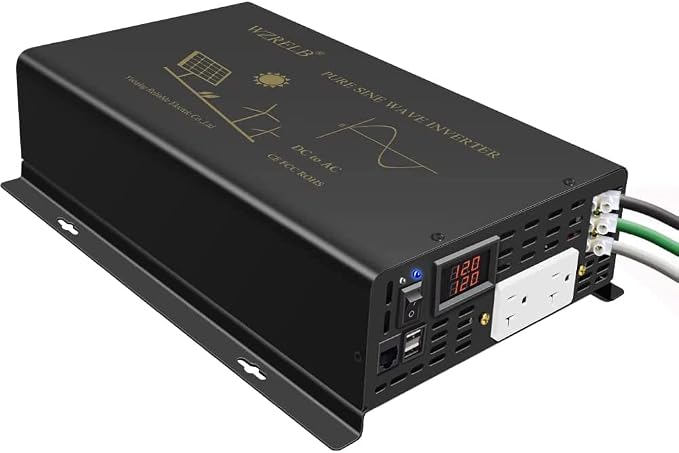WZRELB Pure Sine Wave Power Inverter 3000W 12VDC to 120VAC 6000W Peak Dual AC - Image 4