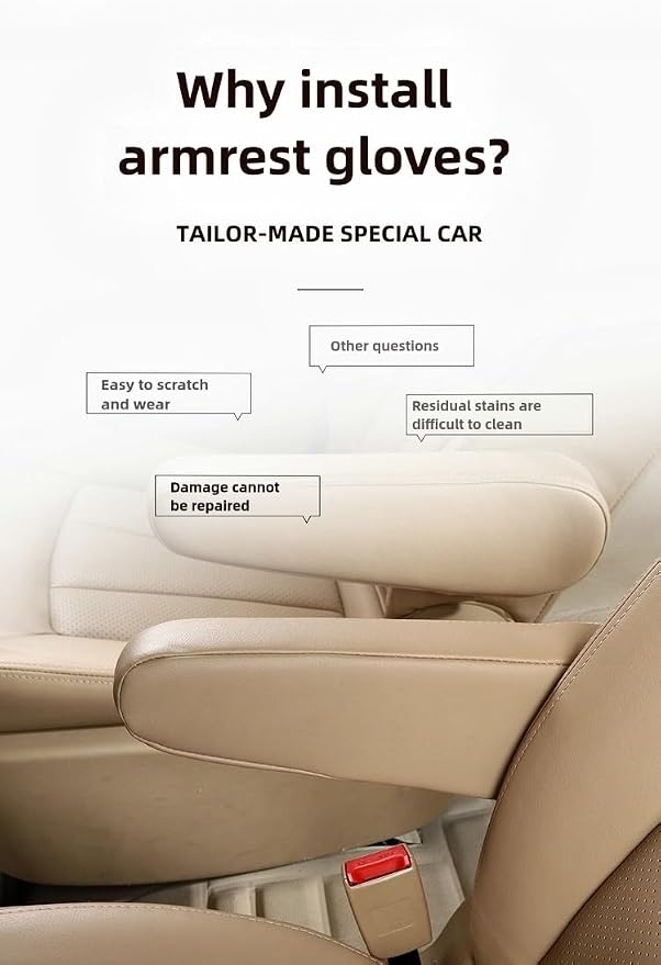 Automotive Black Cloth Fabric Armrest Covers - Image 6