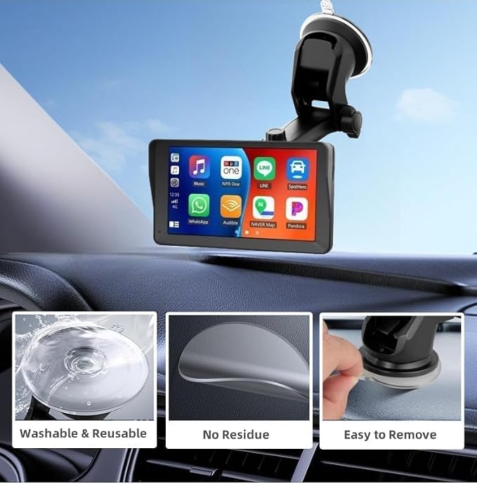 Carplay Mount with Scrwes Flexible Suction Cup Bracket - Image 4