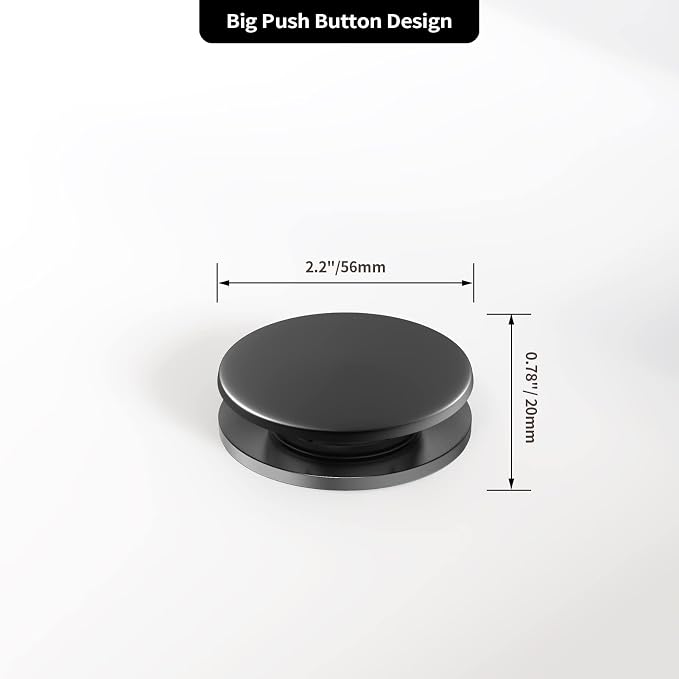 Bathroom Sink Drain with Overflow, PureHome Bathroom Sink Stopper, Pop Up - Image 5