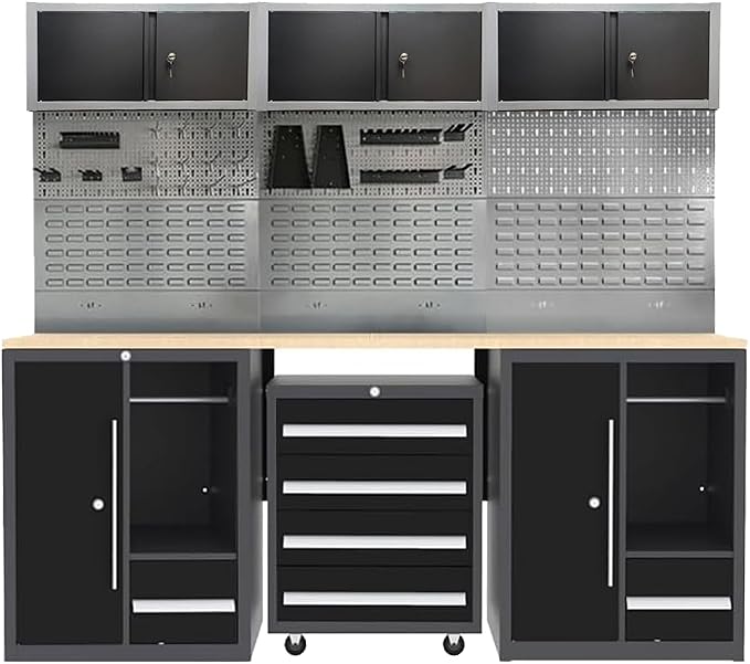 JZD Metal Garage Cabinet Set, Heavy Duty Tools Organization System, Included by JZD