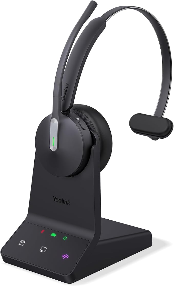 Yealink WH64 DECT & Bluetooth Mono UC Zoom Wireless Headset, 606 ft Range by RedefineYourWorkplace