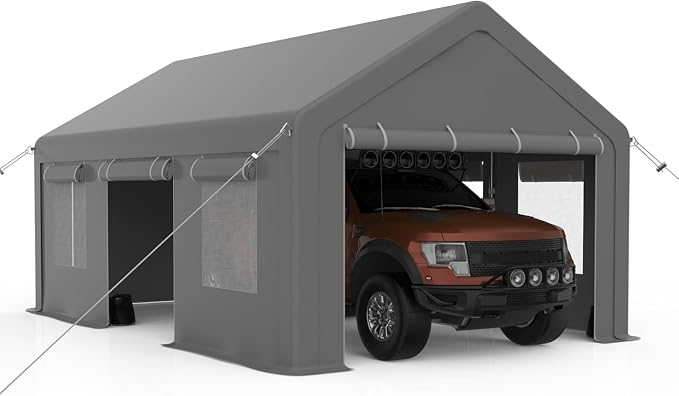 12x20ft Carport Heavy Duty, Portable Garage - Image 7