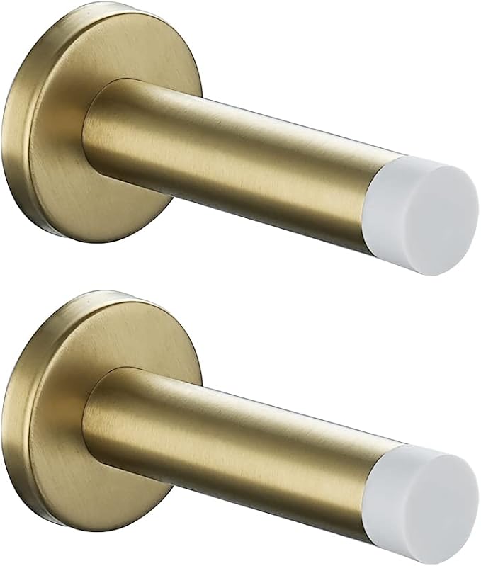 JQK Door Stopper Gold, 304 Stainless Steel Thicken 1mm Sound Dampening Door by Homeimprovement