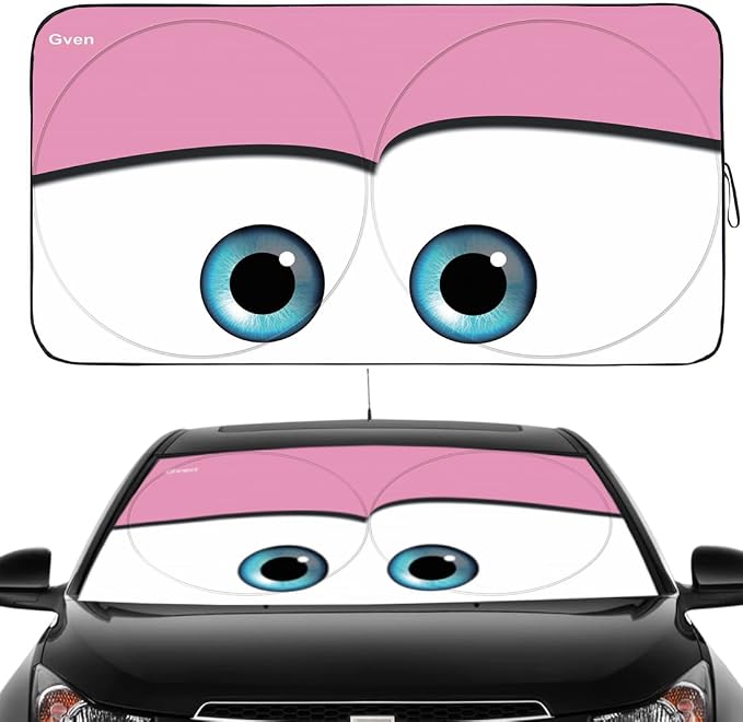Gven Windshield Sun Shade Car Sun Shade 2025 Pink Car Accessories by Gven