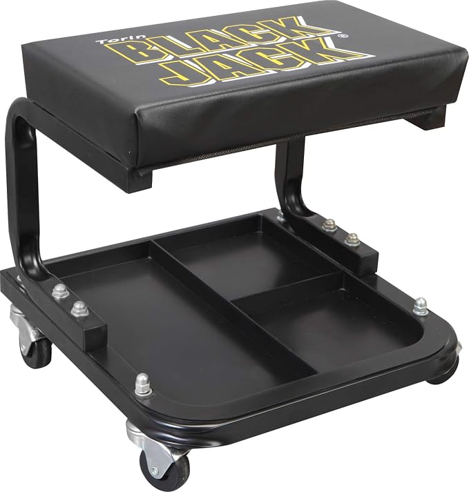 Torin TR6100W BlackJack Rolling Creeper Garage/Shop Seat: Padded Mechanic Stool by Torin