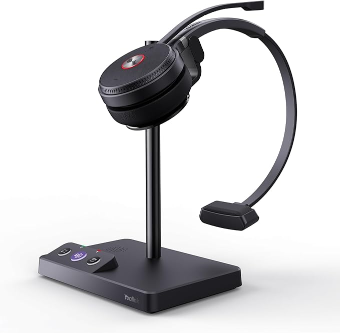 Yealink WH62 DECT Mono Teams Wireless Headset, 525 ft Range Work Headphone by RedefineYourWorkplace