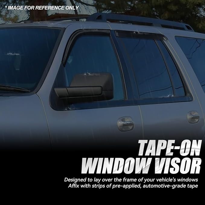 Auto Dynasty Set of 4 Carbon Fiber Pattern Window Visors Compatible - Image 3