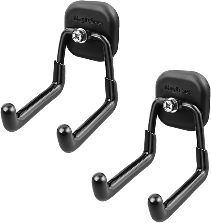 2 Pack Large Magnetic Garage Hooks Heavy Duty, Universal Indoor Outdoor Strong by MagitcSee