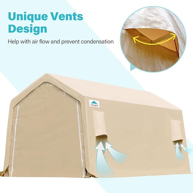 ADVANCE OUTDOOR Heavy Duty Carport 10X20 ft Outdoor Patio Portable Canopy - Image 2