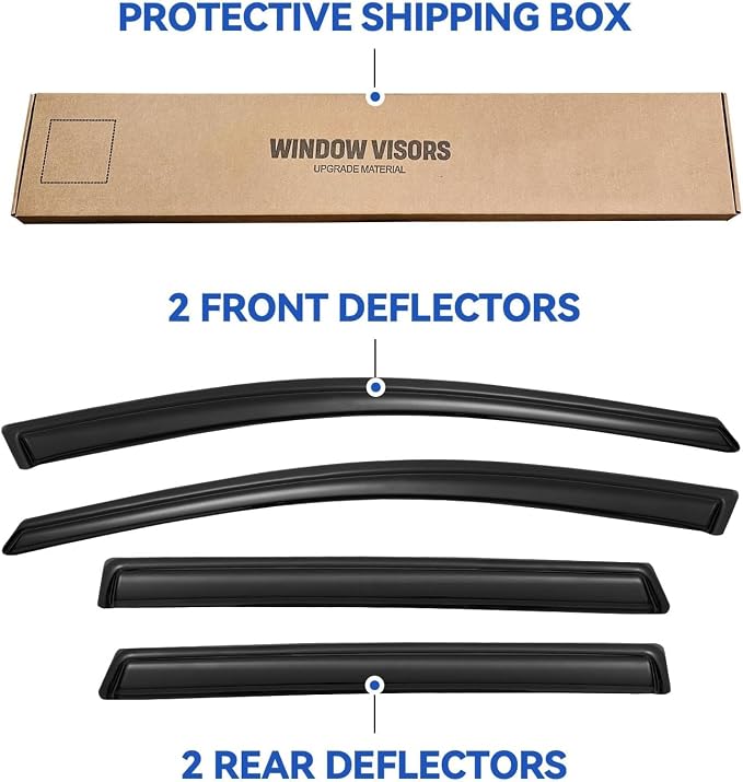 Window Visors Rain Guards for Honda CRV 2017 2018 2019 2020 2021 2022, - Image 5