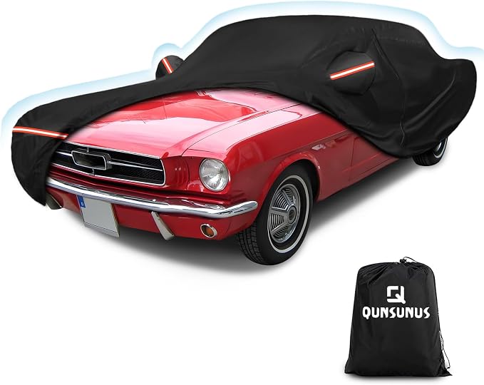 QUNSUNUS 6 Layer Car Cover for Ford Mustang 1964-1968 Waterproof All Weather by QQUNSUNUS