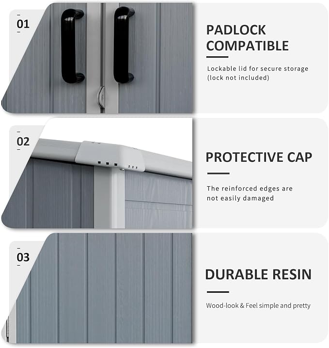 5x3 FT Resin Outdoor Storage Shed - Image 6